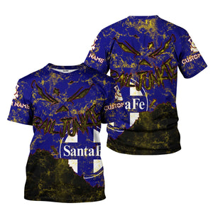 Railspirit Personalized Santa Fe ATSF Railway T-Shirt Torn Graphic Style Atchison, Topeka and Santa Fe Train Shirt For Rail Junkie