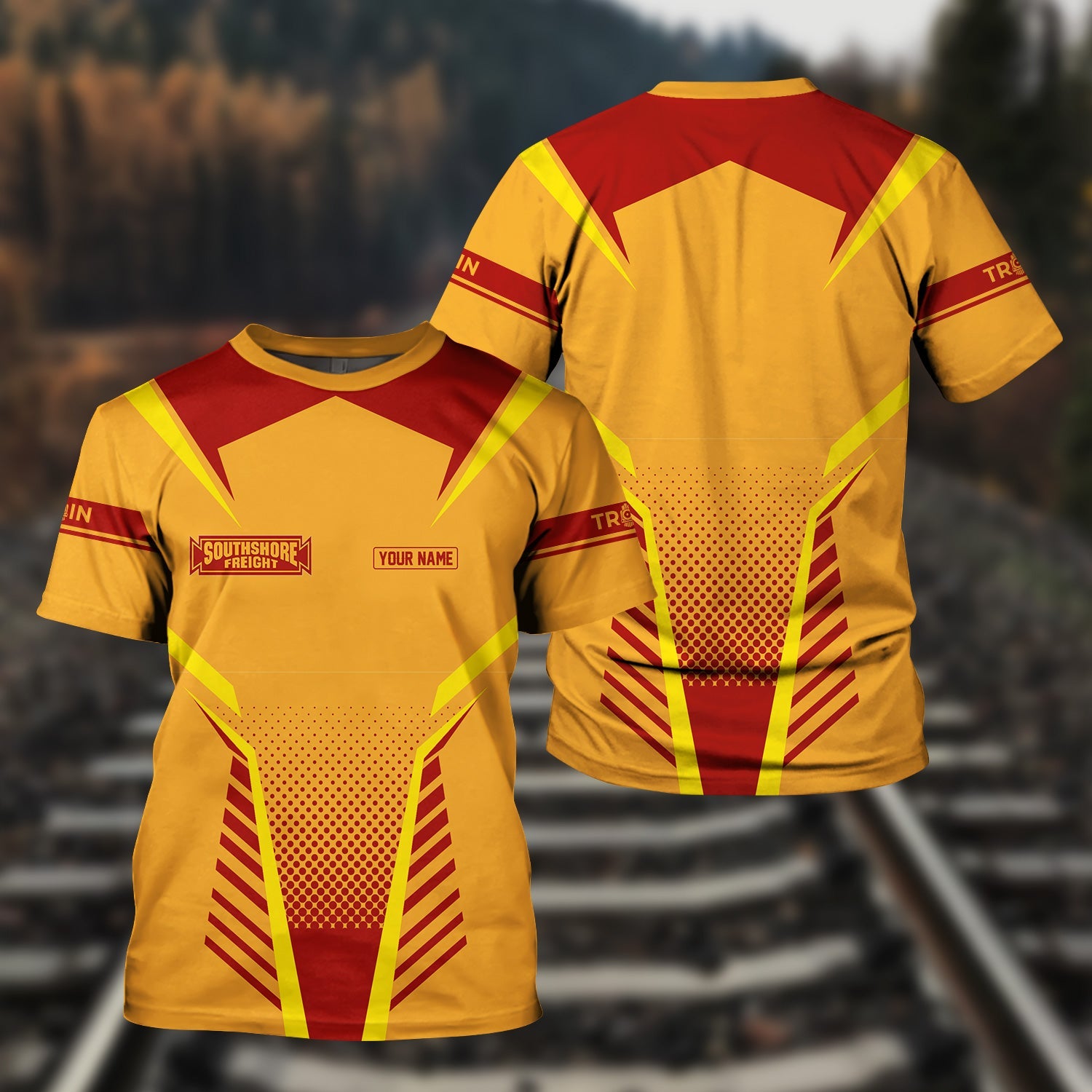 Railspirit Personalized Chicago South Shore and South Bend Railroad T Shirt Unisex Train Shirt All Over Print