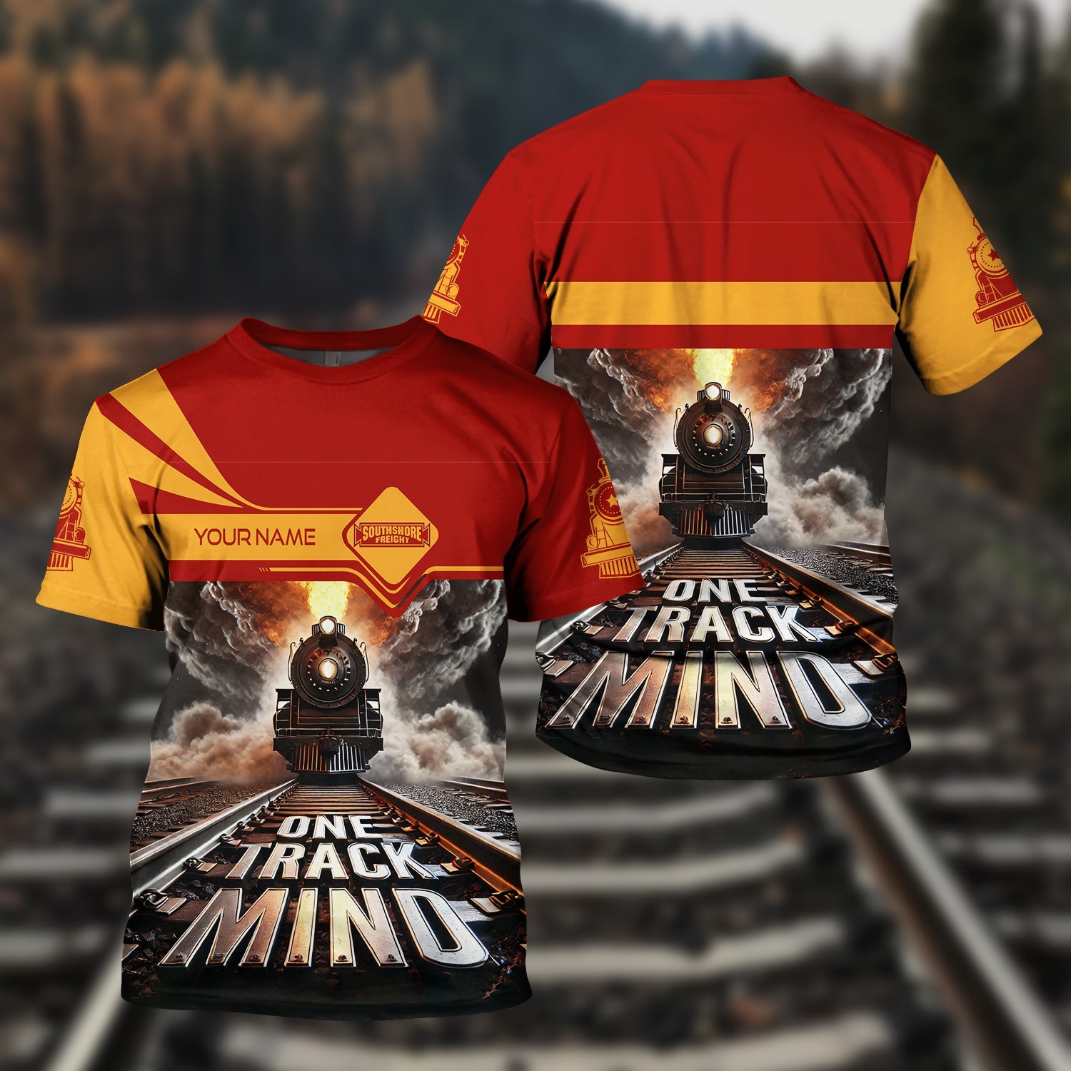 Railspirit Personalized Chicago South Shore and South Bend Railroad T Shirt One Track Mind Train Printed Shirt