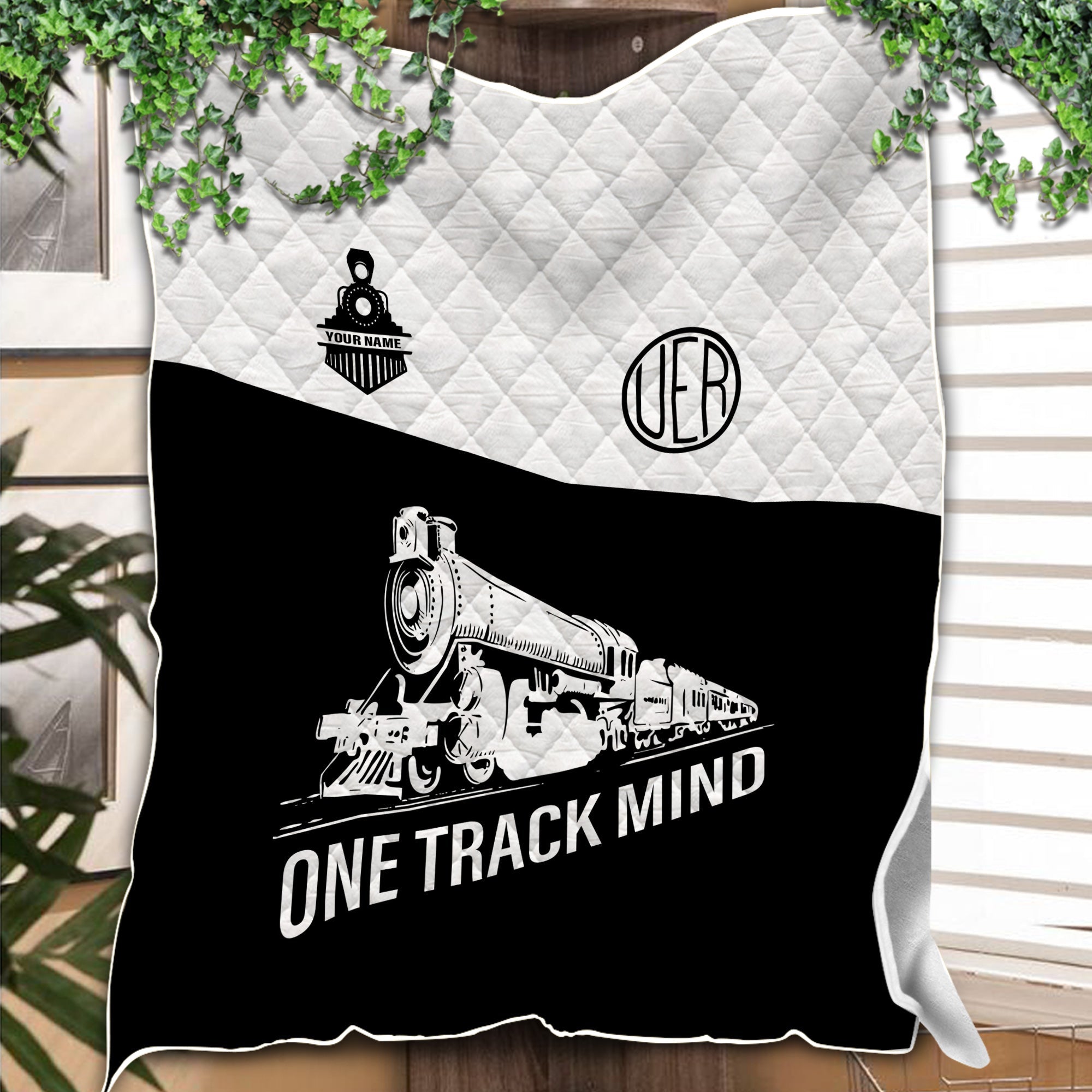Railspirit Personalized Union Electric Railway Premium Quilt One Track Mind Train Premium Quilt Gift Idea For Train Lover