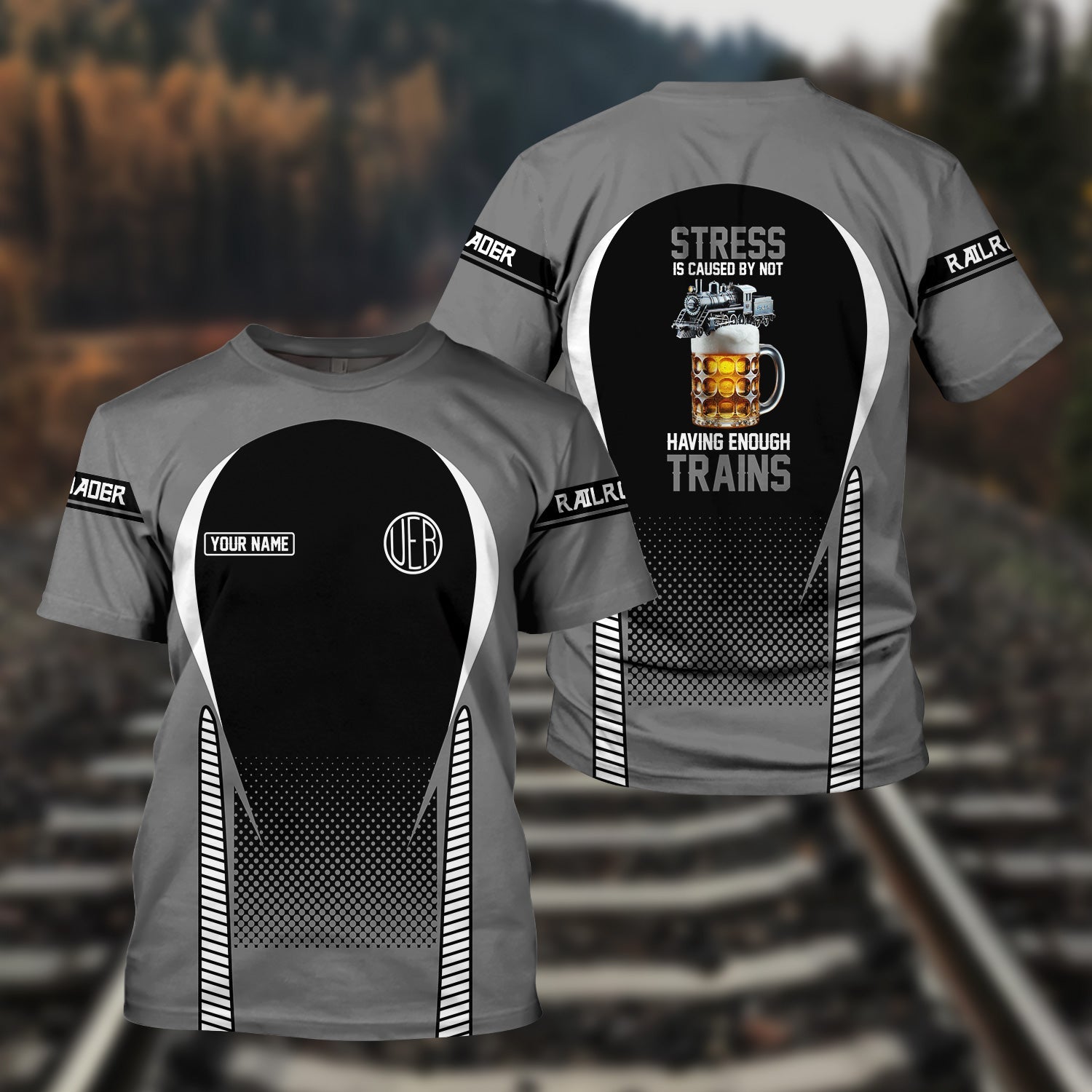 Railspirit Personalized Union Electric Railway T Shirt Stress Is Caused By Not Having Enough Trains Shirt All Over Print