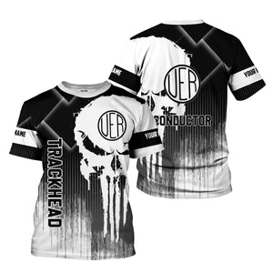 Railspirit Personalized Union Electric Railway T-Shirt Skull Design with Custom Job Train Shirt for Trackhead Crew