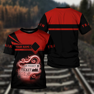 Railspirit Personalized Union Electric Railway T Shirt Train Ticket American Locomotive Printed Train