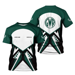 Railspirit Personalized Great Western Railway T-Shirt Vibriant Style with Custom Position Train Shirt