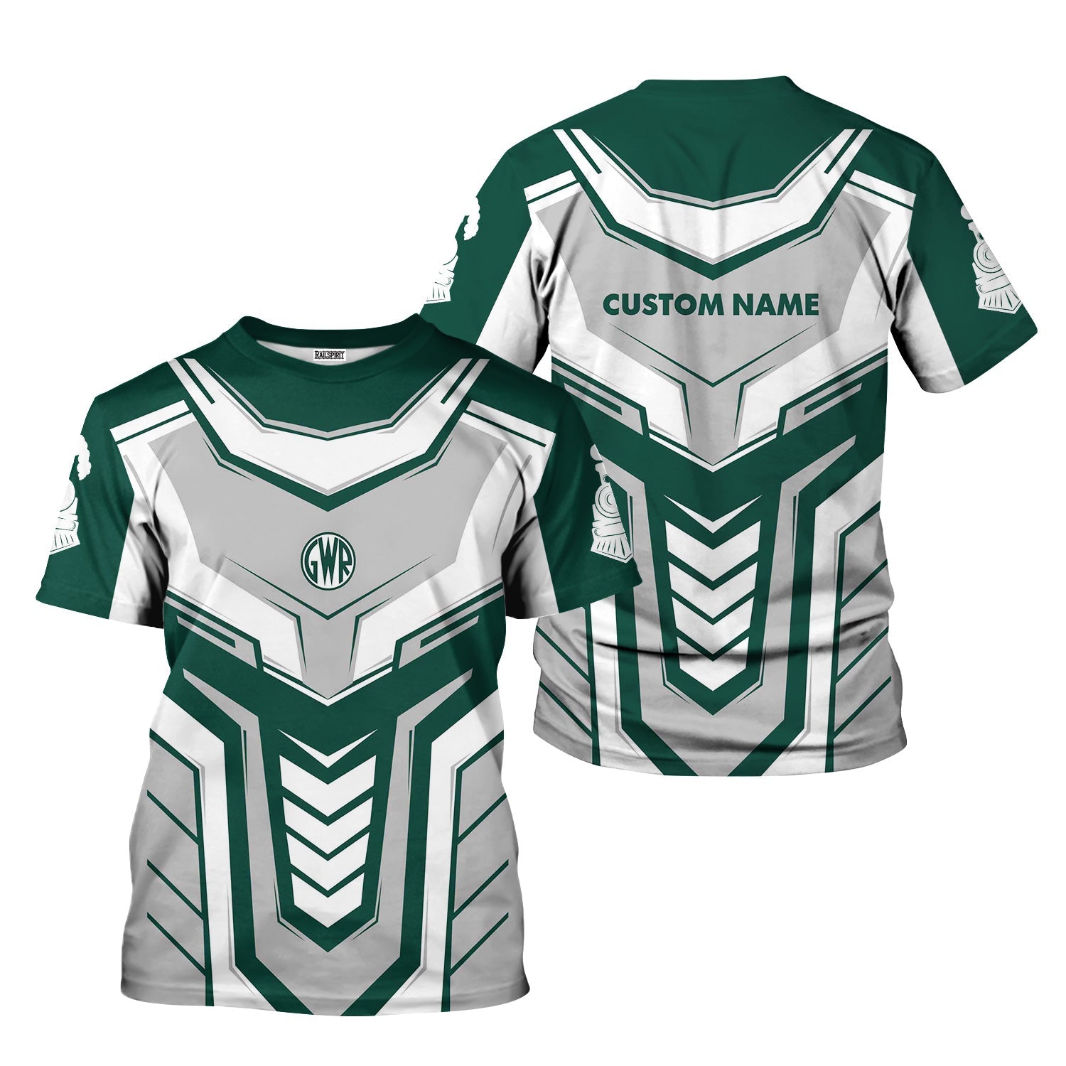 Railspirit Personalized Great Western Railway T-Shirt Armor-Inspired Design Train Shirt All Over Print