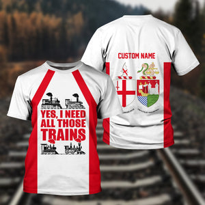 Railspirit Custom Name Great Western Railway T Shirt Yes I Need All Those Train Printed Shirt