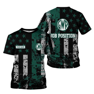 Railspirit Personalized Great Western Railway T-Shirt Artistic Paint American Flag Style Train Shirt