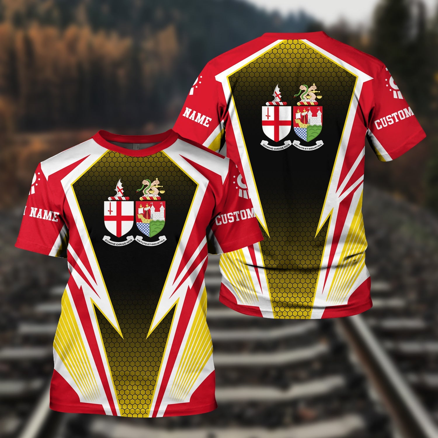 Railspirit Personalized Great Western Railway T-Shirt Lightning Graphic Style Shirt Gift Idea For Train Lover