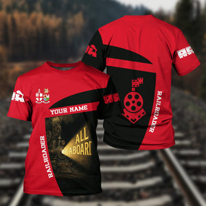 Railspirit Personalized Great Western Railway T-Shirt All Aboard Steam Train Movie Projector Style Shirt