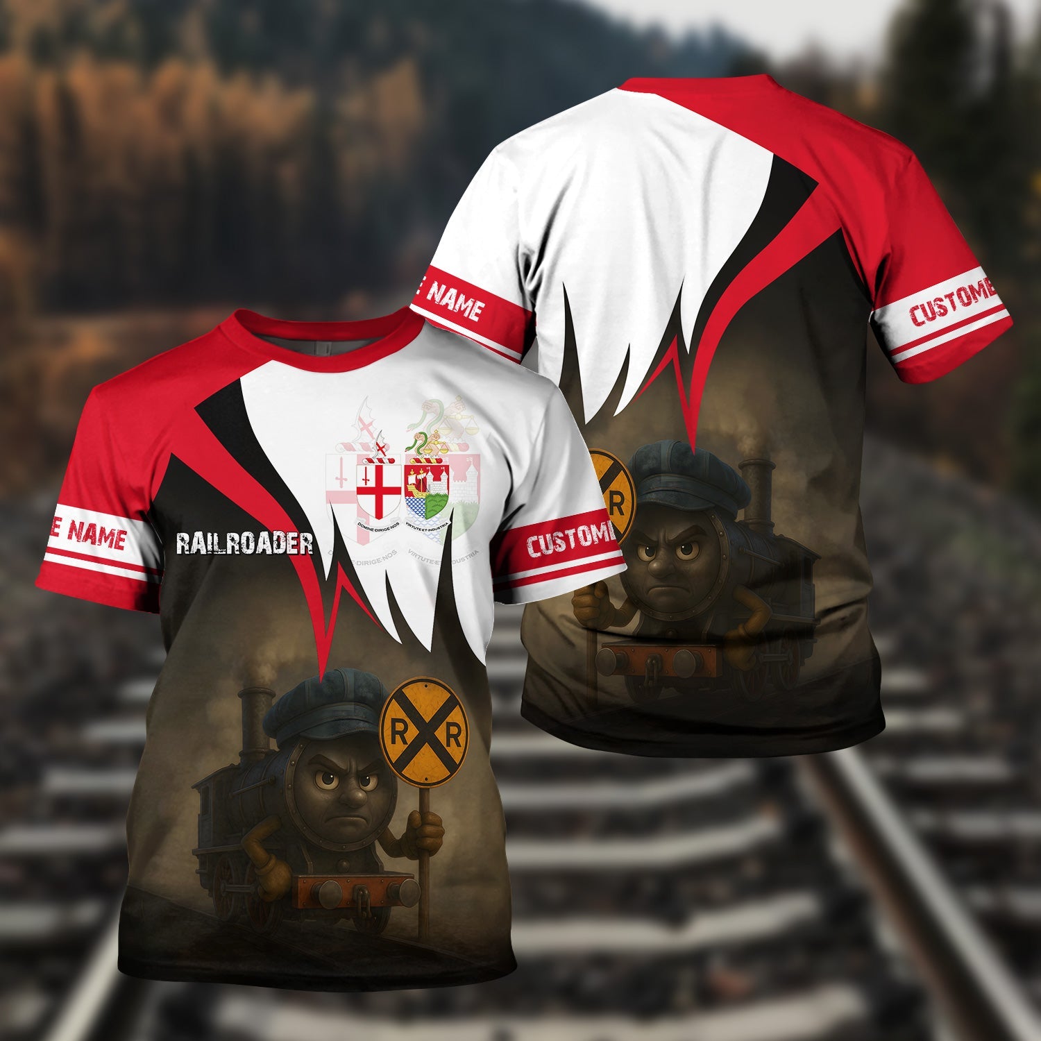 Railspirit Personalized Great Western Railway T-Shirt Angry Train Shirt Gift Idea For Train Lover