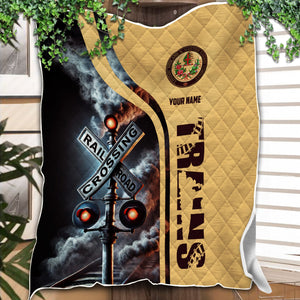 Railspirit Personalized London, Midland and Scottish Railway Premium Quilts Railroad Crossing Sign Quilts All Over Print