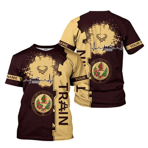 Railspirit Personalized London, Midland and Scottish Railway T-Shirt Engine Heartbeat and Track Love Style Shirt Gift Idea For Train Lovers
