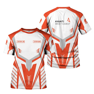 Railspirit Personalized Avanti West Coast T-Shirt Workwear-Inspired with Custom Position Train Shirt