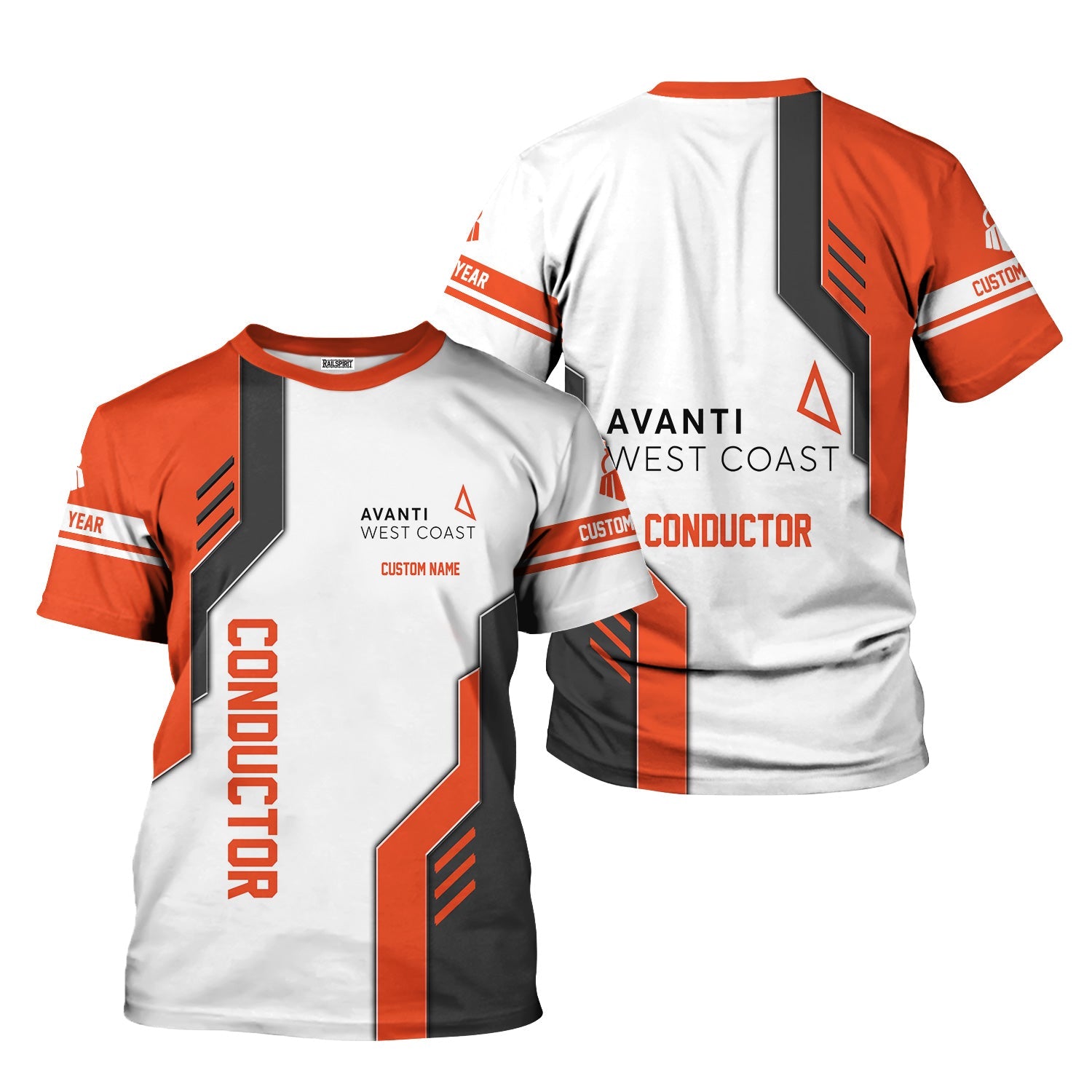 Railspirit Personalized Avanti West Coast T-Shirt Unique Railway Style with Custom Job Train Shirt