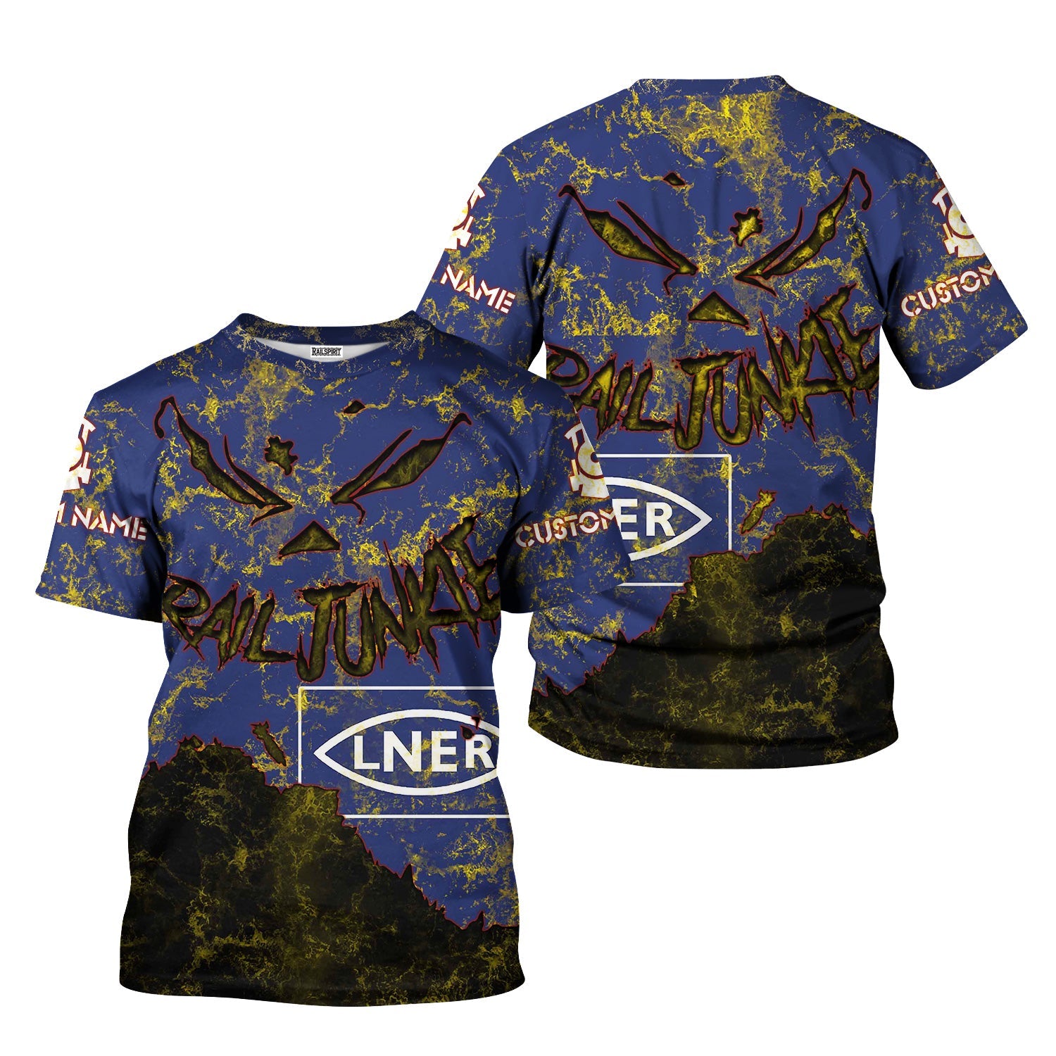 Railspirit Personalized London and North Eastern Railway T-Shirt Torn Graphic Style Train Shirt For Rail Junkie