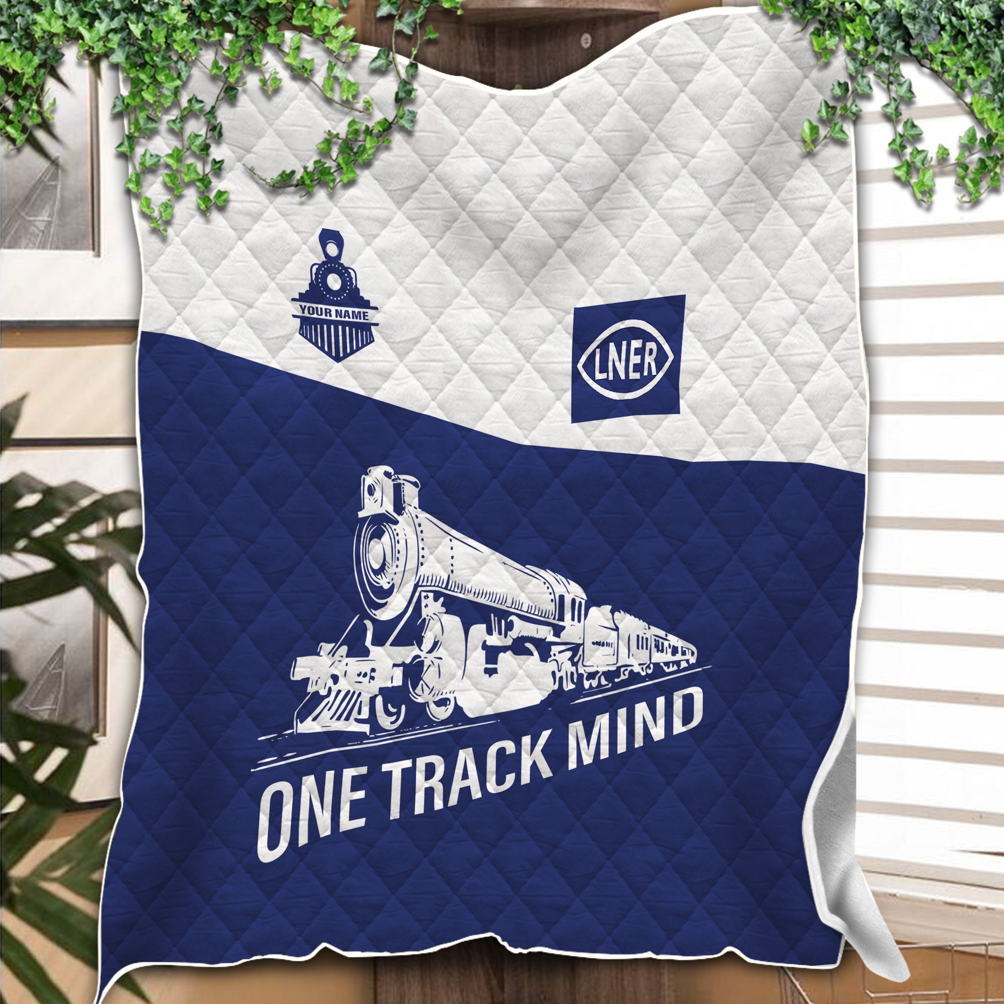 Railspirit Personalized London and North Eastern Railway Premium Quilt One Track Mind Train Premium Quilt Gift Idea For Train Lover