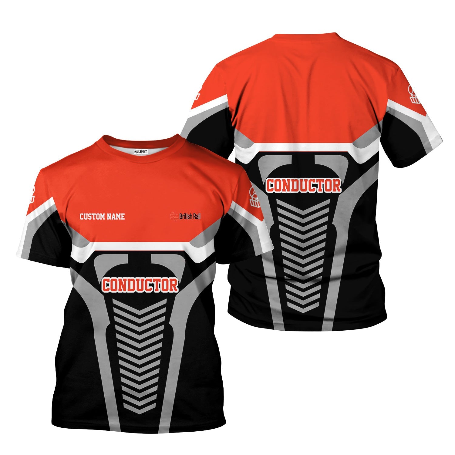 Railspirit Personalized British Railway T-Shirt Track-Inspired with Custom Job Position Train Shirt