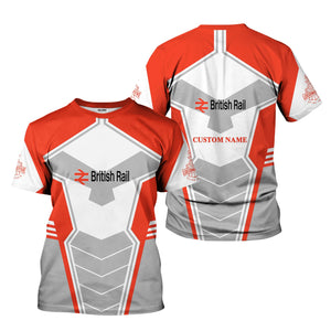 Railspirit Personalized British Railway T-Shirt Engine-Inspired Style Train Shirt for Railroad Fanatic