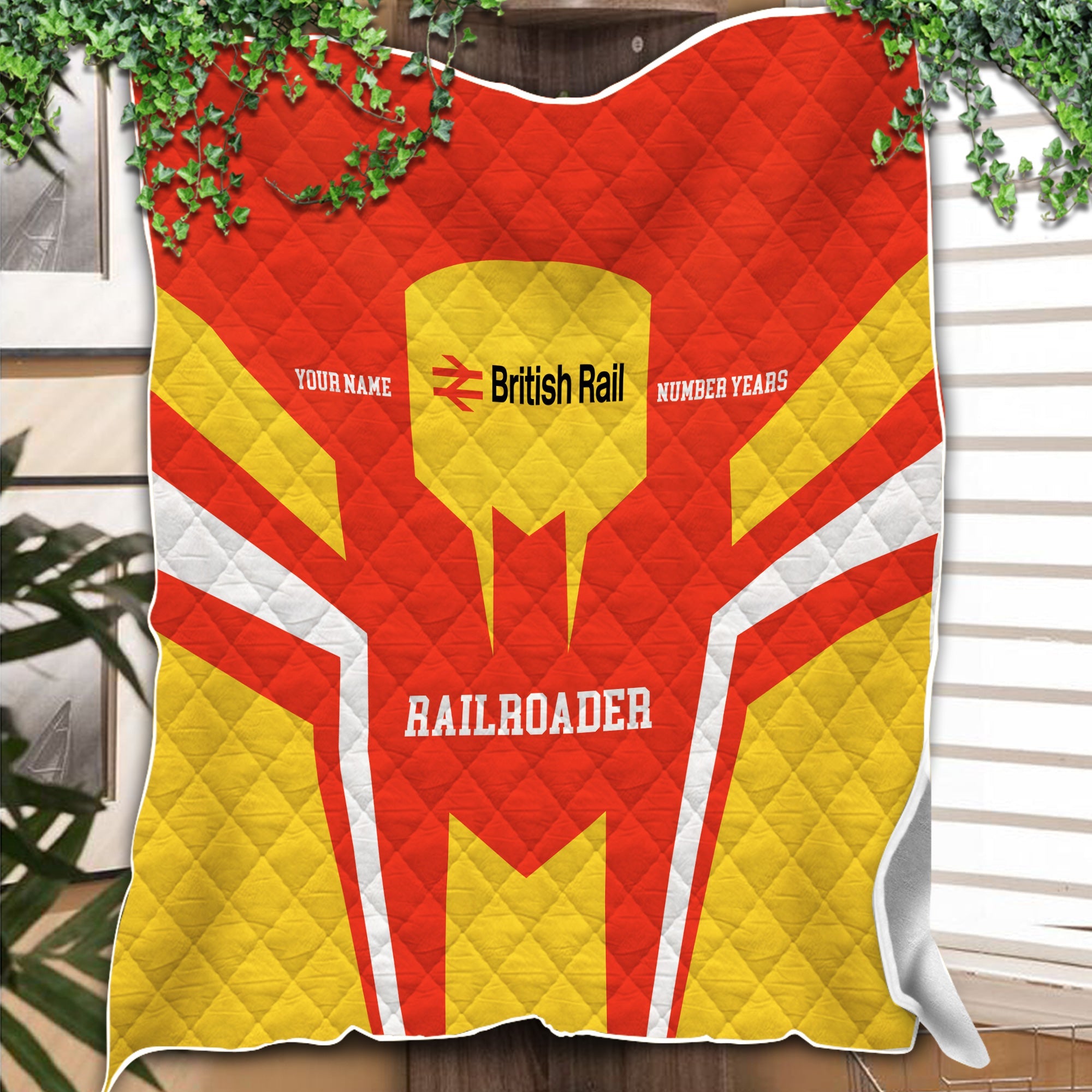 Railspirit Personalized British Railway Premium Quilts Custom Year Railroader Gift Idea For Train Lover