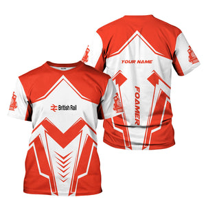 Railspirit Personalized British Railway T-Shirt Railway Trainspotter Style Shirt Gift Idea For Foamers