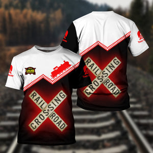 Railspirit Personalized Iowa Interstate Railroad T Shirt Railroad Crossing Printed Train Track Shirt