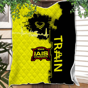 Railspirit Iowa Interstate Railroad Premium Quilts Engine Heartbeat and Track Love Style IAIS Quilts Gift Idea For Train Lovers