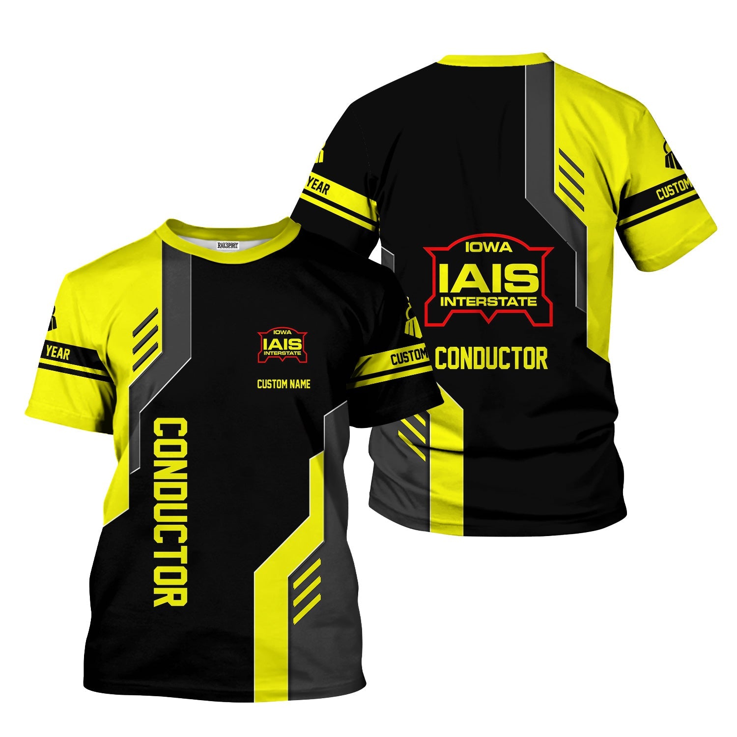 Railspirit Personalized Iowa Interstate Railroad T-Shirt Unique Railway Style with Custom Job IAIS Train Shirt