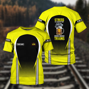 Railspirit Personalized Iowa Interstate Railroad T Shirt Stress Is Caused By Not Having Enough Trains IAIS Shirt All Over Print