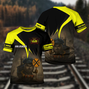 Railspirit Personalized Iowa Interstate Railroad T-Shirt Angry Train IAIS T-Shirt Gift Idea For Train Lover