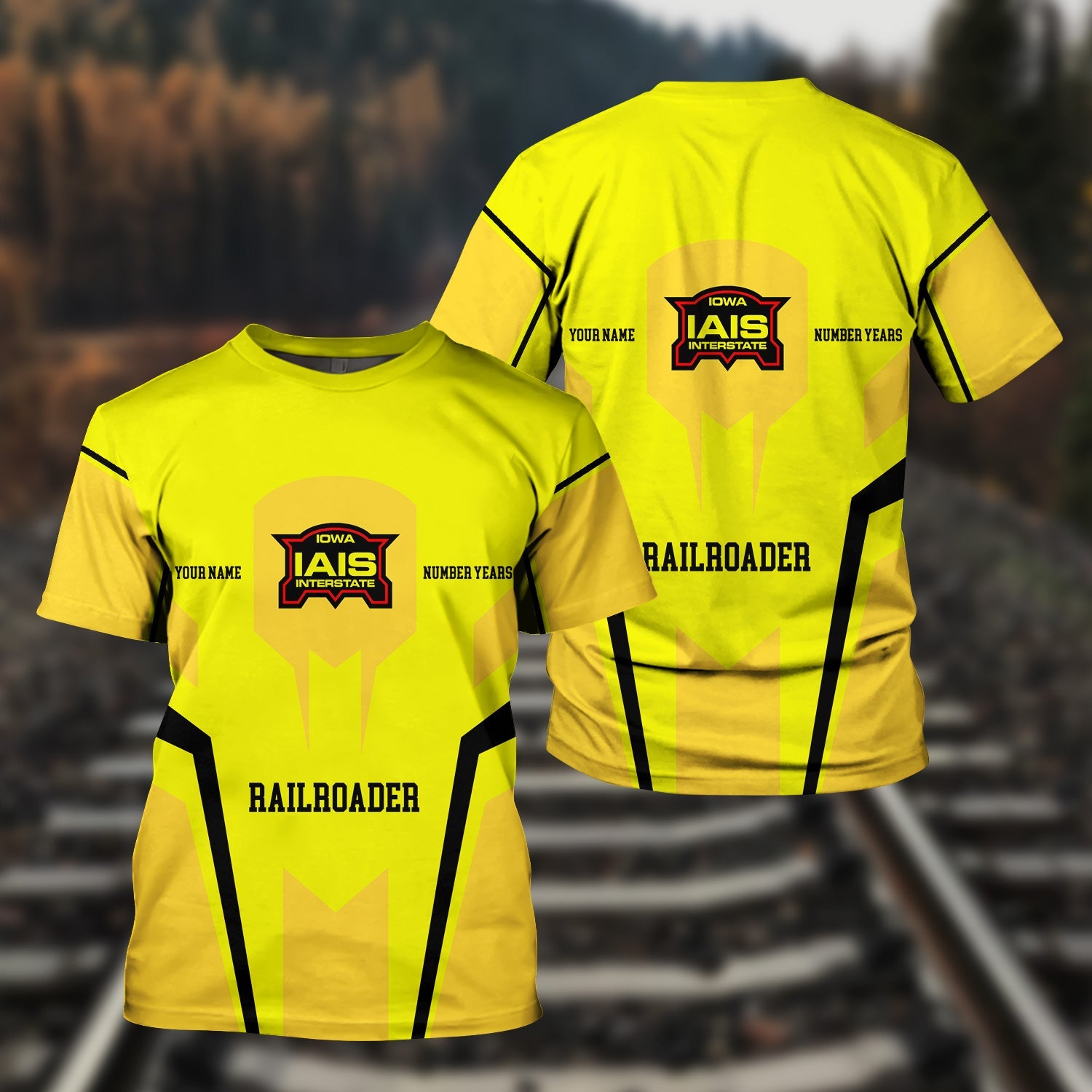 Railspirit Personalized Iowa Interstate Railroad T-Shirt Custom Year Railroader IAIS Shirt Gift Idea For Train Lover
