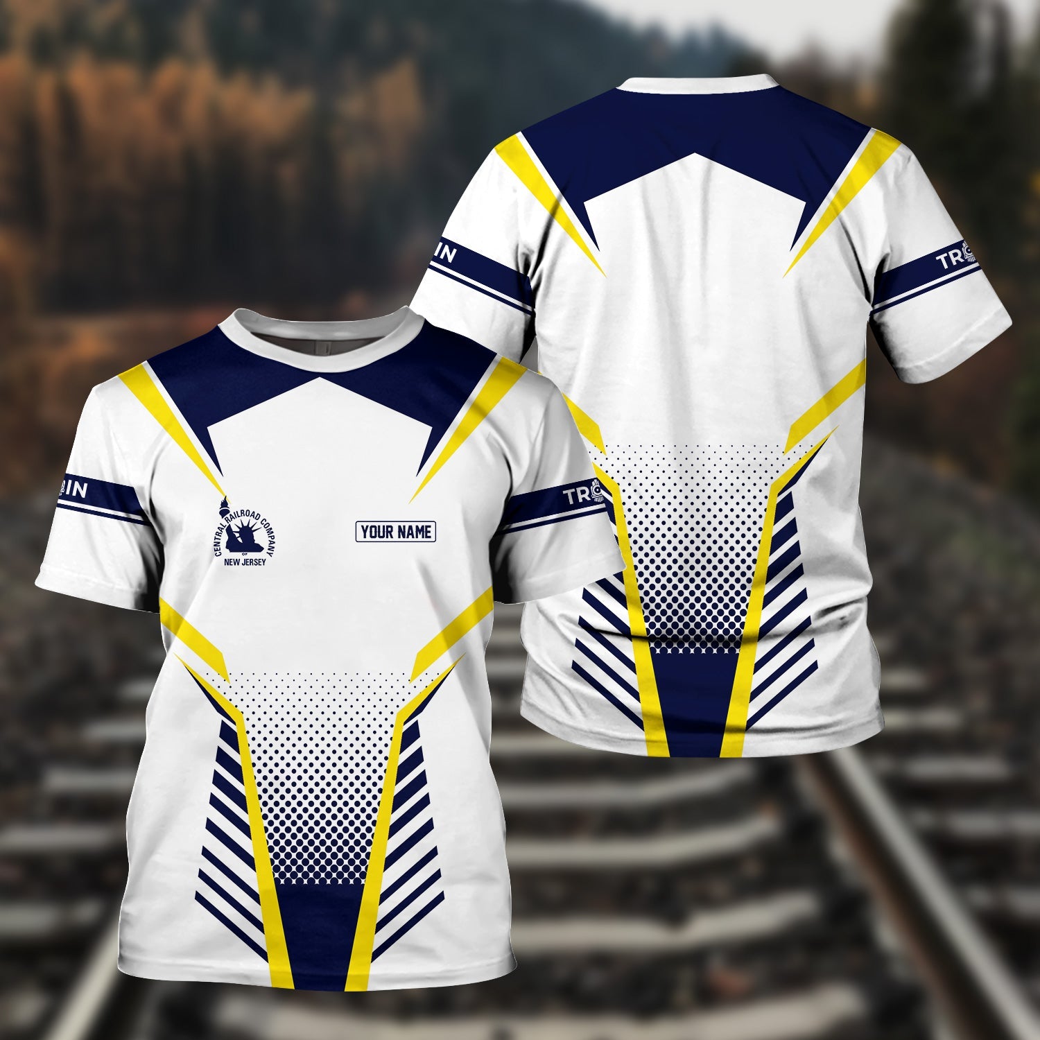 Railspirit Personalized CNJ Jersey Central Railroad T Shirt Unisex Train Shirt All Over Print