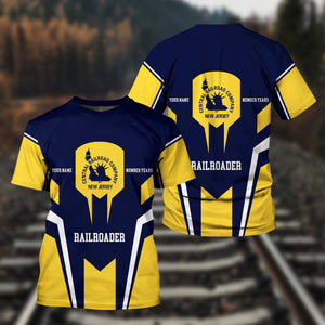 Railspirit Personalized CNJ Jersey Central Railroad T-Shirt Custom Year Railroader Shirt Gift Idea For Train Lover