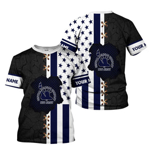 Railspirit Personalized Jersey Central Railroad T-Shirt American Flag with Crack Effect CNJ Train Shirt