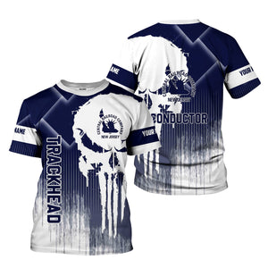 Railspirit Personalized Jersey Central Railroad T-Shirt Skull Design with Custom Job CNJ Train Shirt for Trackhead Crew
