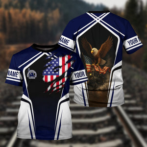 Railspirit Personalized CNJ Jersey Central Railroad T Shirt American Eagle Vintage Train Shirt