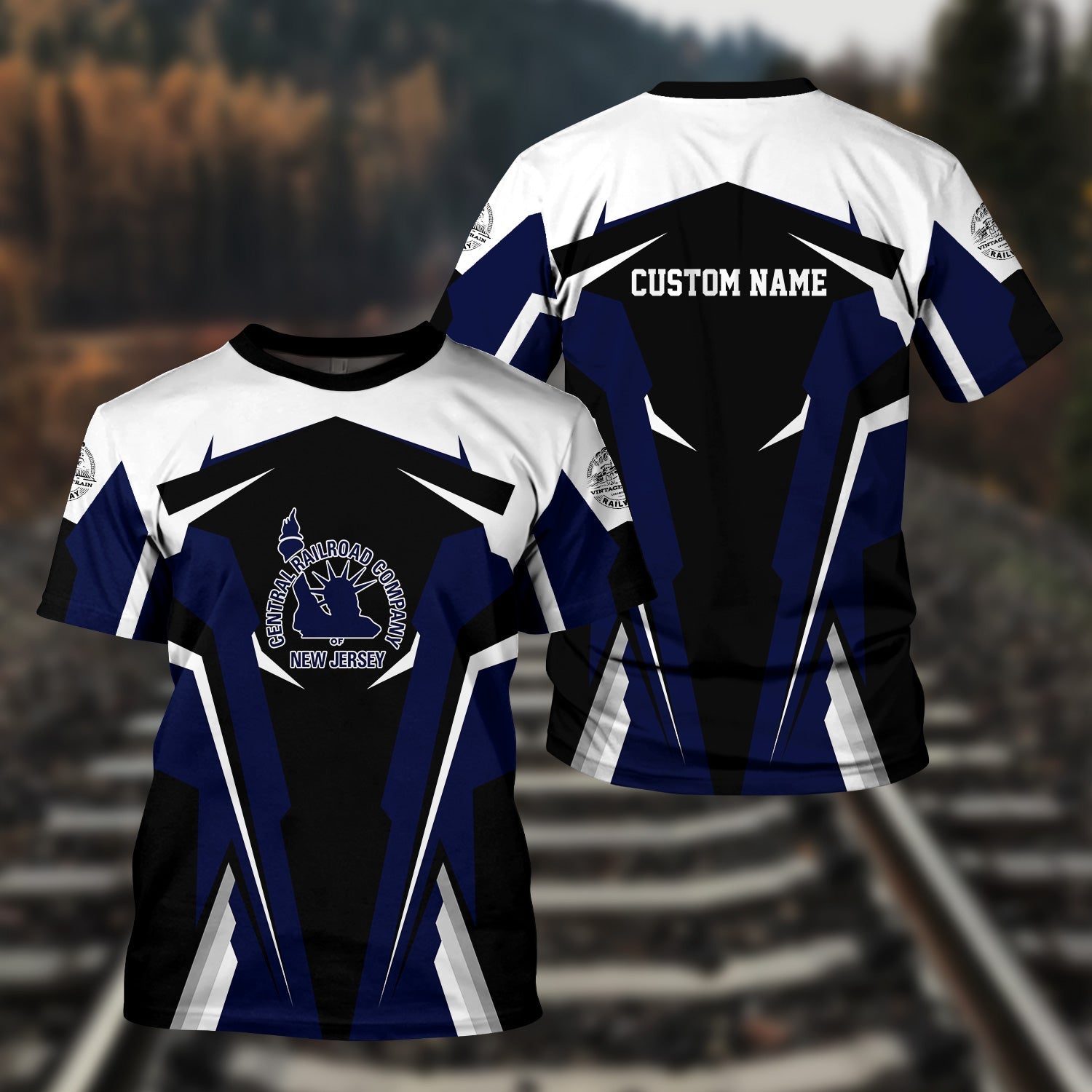 Railspirit Personalized CNJ Jersey Central Railroad T Shirt Strong Line Style Train Unisex Shirt All Over Print