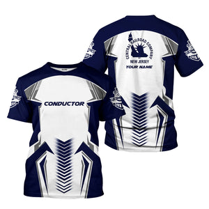 Railspirit Personalized Jersey Central Railroad T-Shirt Standout Style with Custom Position CNJ Train Shirt
