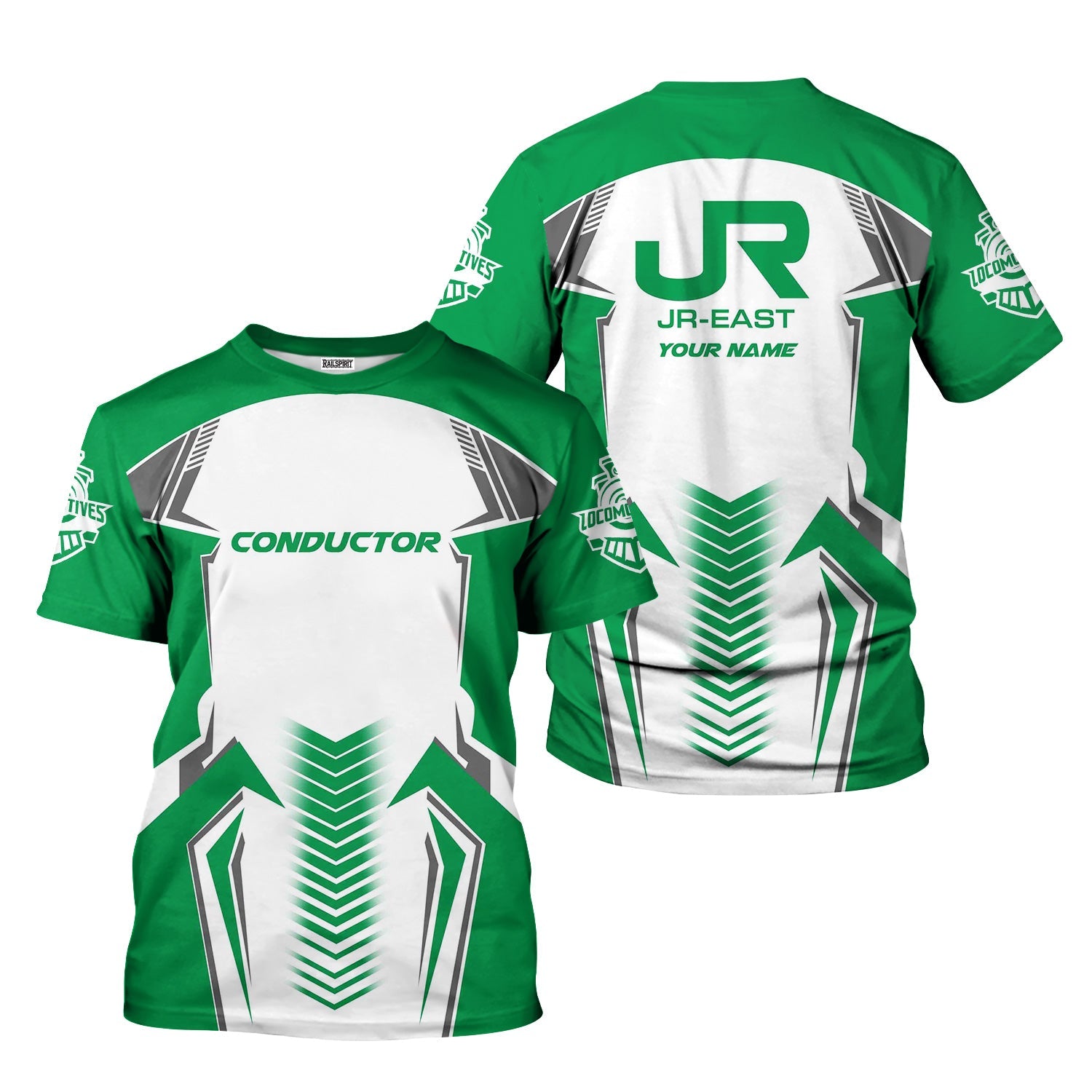 Railspirit Personalized East Japan Railway T-Shirt Standout Style with Custom Position JR-EAST Train Shirt