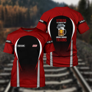 Railspirit Personalized Soo Line Railroad T Shirt Stress Is Caused By Not Having Enough Trains Shirt All Over Print