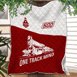 Railspirit Personalized Soo Line Railroad Premium Quilt One Track Mind Train Premium Quilt Gift Idea For Train Lover