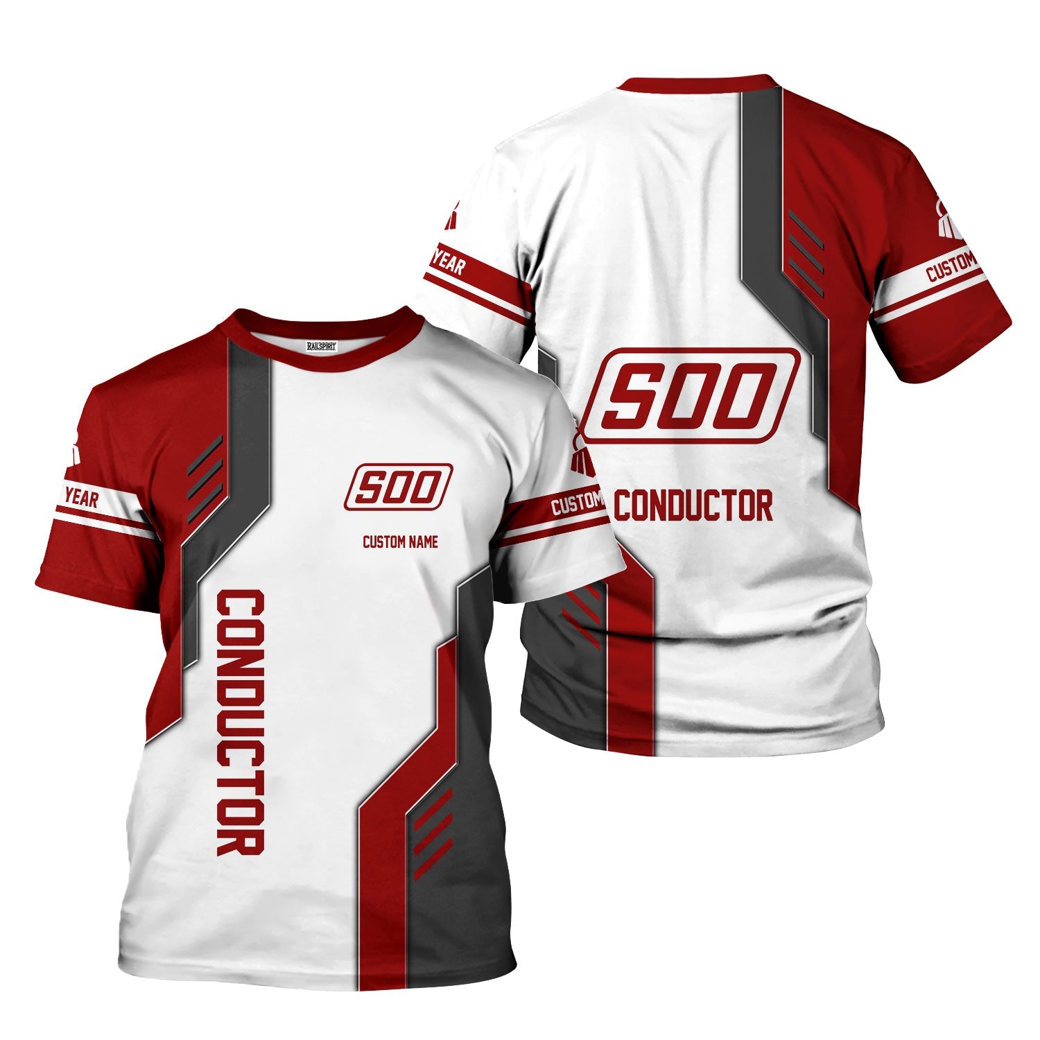 Railspirit Personalized Soo Line Railroad T-Shirt Unique Railway Style with Custom Job Train Shirt