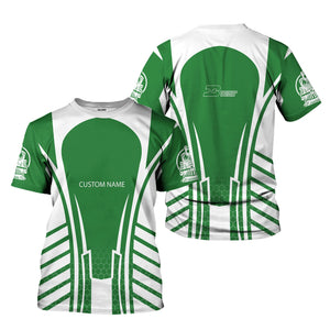 Railspirit Personalized Burlington Northern Railroad T-Shirt Striped Railroad Style Train Shirt All Over Print