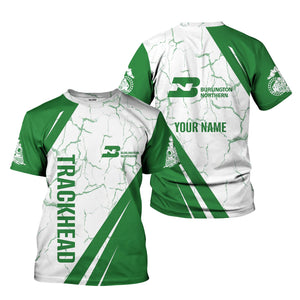 Railspirit Personalized Burlington Northern Railroad T-Shirt Crackle Texture Style Shirt For Trackhead