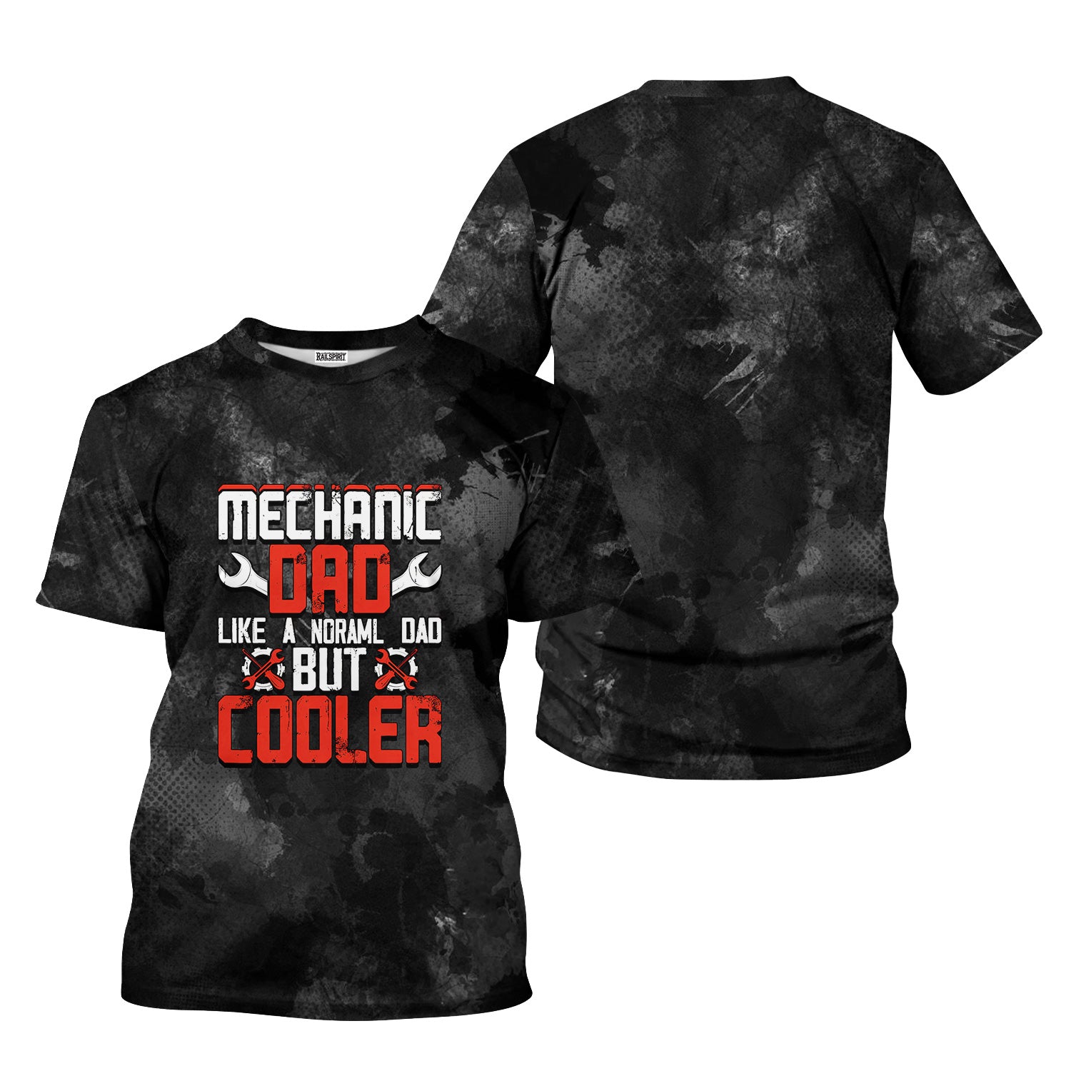 Funny Mechanic Dad T Shirt Like A Normal Dad But Cooler Auto Repair Garage Workwear Tee Fathers Day Birthday Gift For Men Husband Father