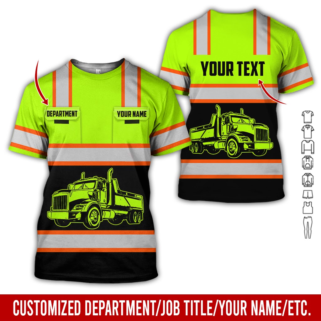 Custom Name Love Tow Truck Uniform, 3D Printed Pocket, Personalized Gear for Tow Truck Lovers
