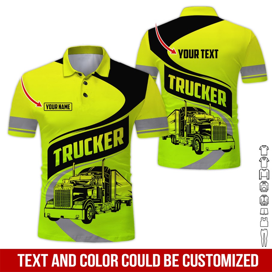 Custom Name and Love Tow Truck Printed Clothes, Personalized Trucker T-shirt