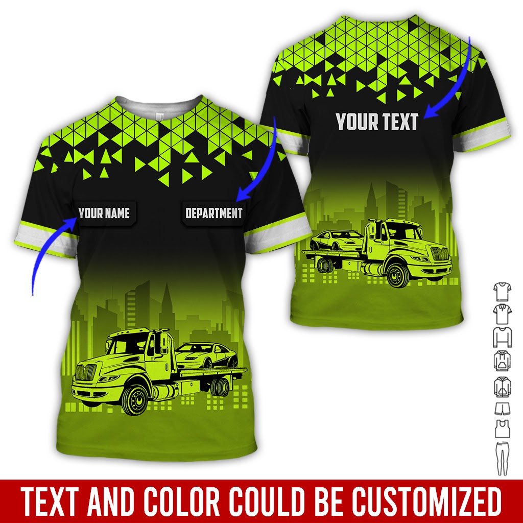 Customized Name Flatbed Truck Uniform, Personalized Work Shirt, Truck Driver Gift