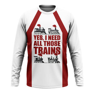 Railspirit Custom Name Detroit & Mackinac Railroad Long Sleeve Shirt Yes I Need All Those Train Printed Shirt