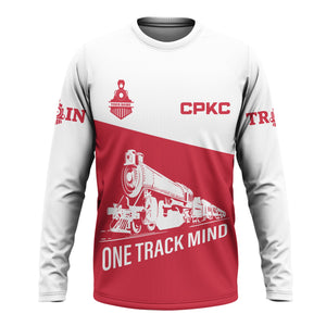 Railspirit Custom Name Canadian Pacific Kansas City Long Sleeve Shirt One Track Mind CPKC Printed Shirt