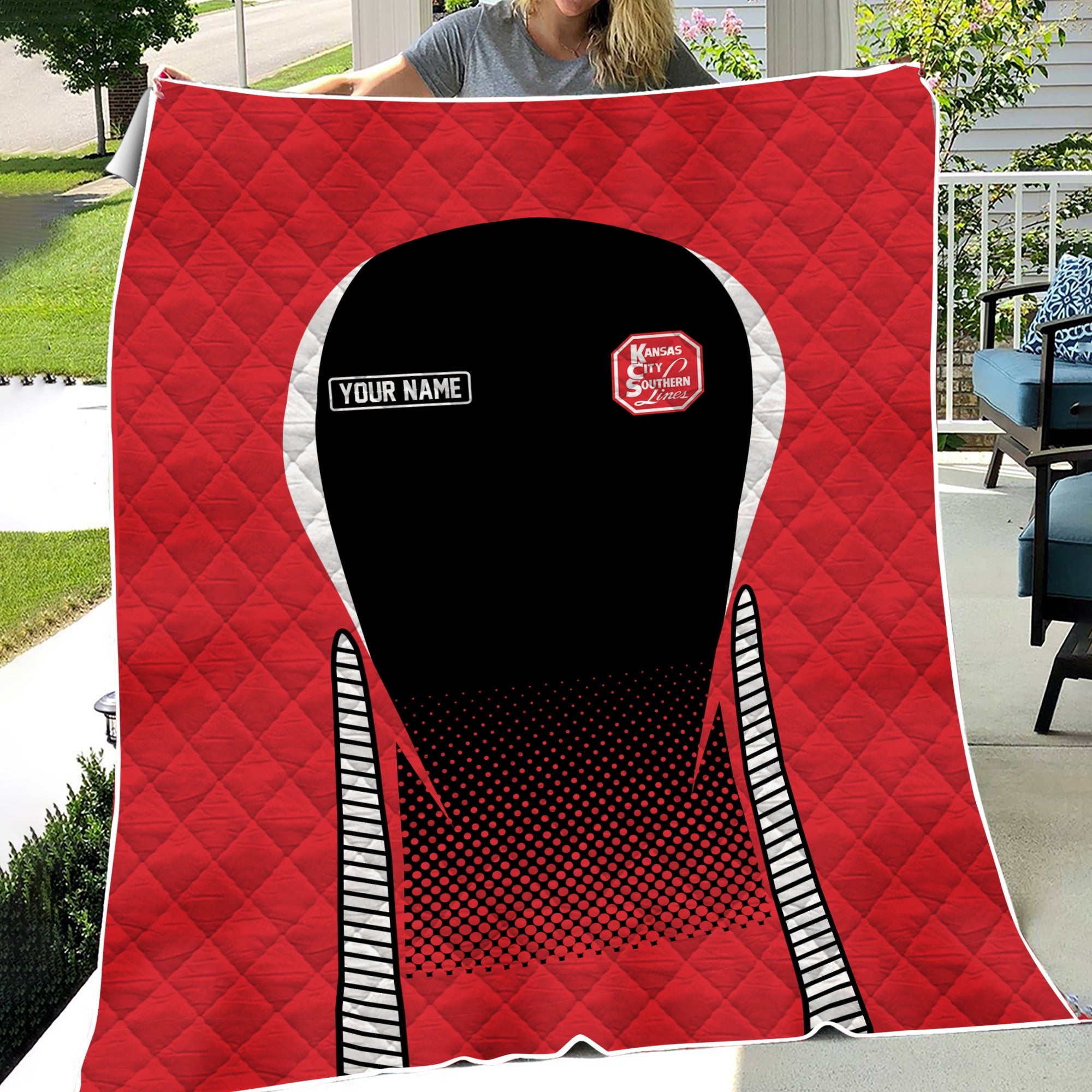 Railspirit Personalized Kansas City Southern Premium Quilts Train Premium Quilts Gift Idea For Train Lover